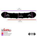LeLuv Glass Dildo Slight Curve Double-Ended with Pink Swirls