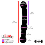 Glass Dildo Curved & Textured Shaft with Pointed Tip & Bead Handle
