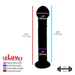LeLuv Glass Dildo Heart Detailed Shaft and Bulb Head - Flat Base