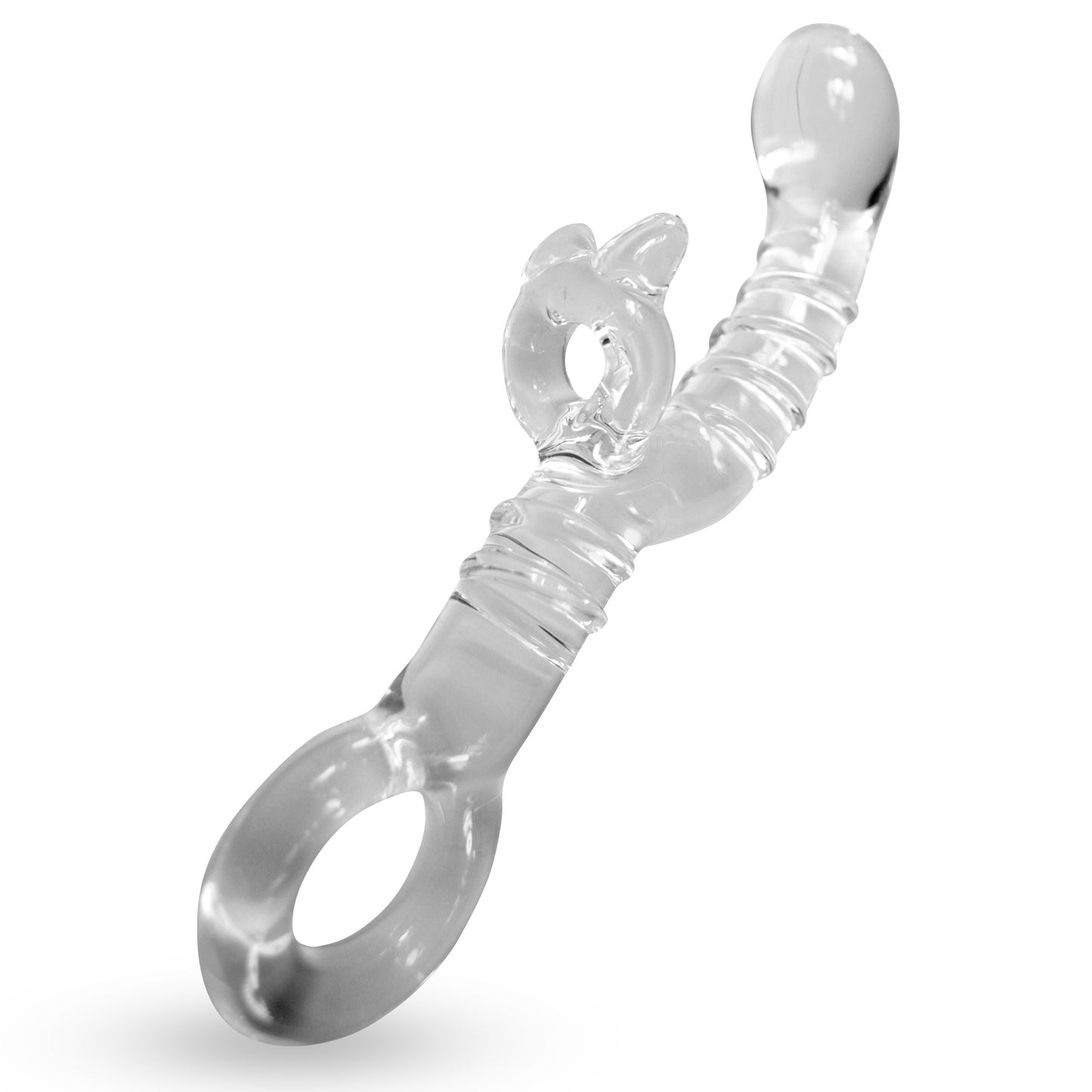 LeLuv Bulb Head Rabbit Shape Curved Shaft with Swirls Circle Ring Handle