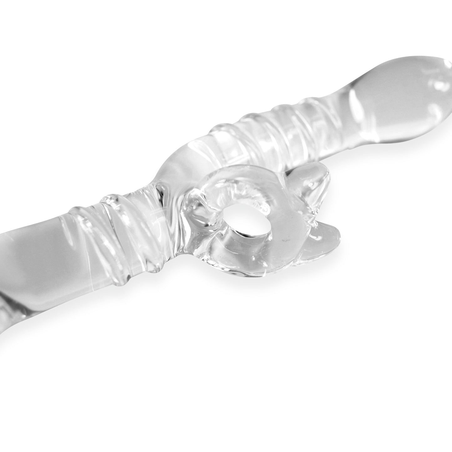LeLuv Bulb Head Rabbit Shape Curved Shaft with Swirls Circle Ring Handle