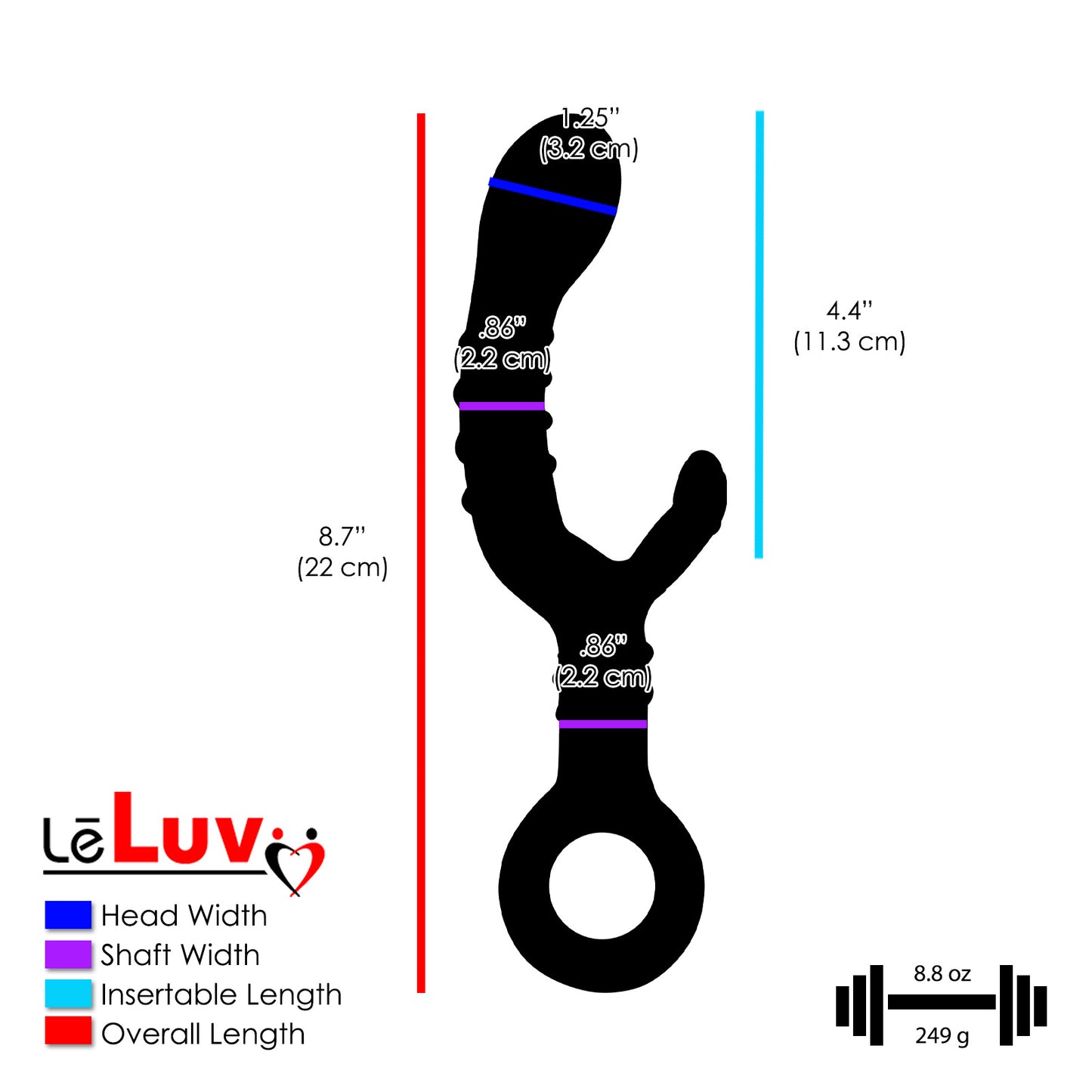 LeLuv Bulb Head Rabbit Shape Curved Shaft with Swirls Circle Ring Handle