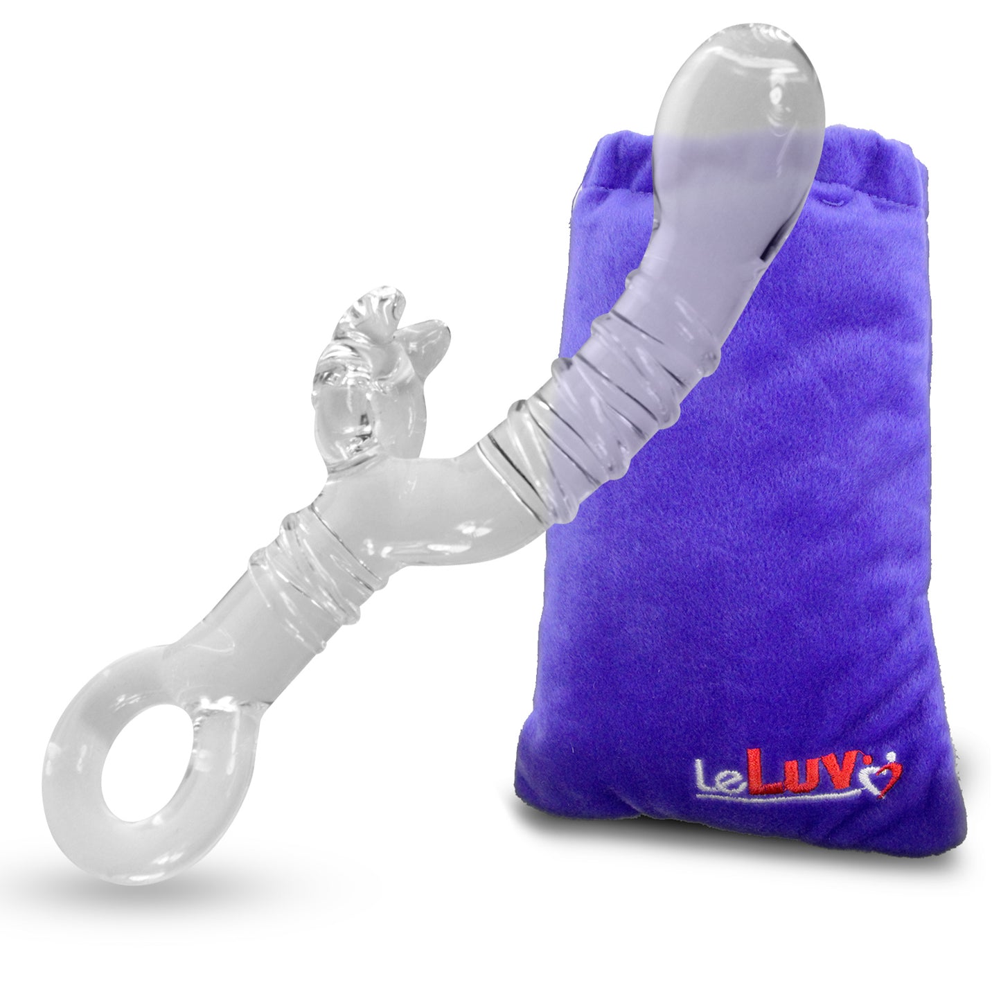 LeLuv Bulb Head Rabbit Shape Curved Shaft with Swirls Circle Ring Handle