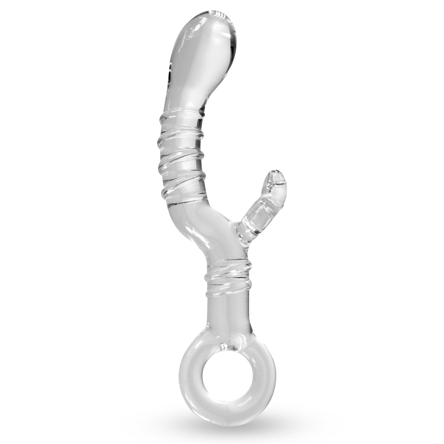LeLuv Bulb Head Rabbit Shape Curved Shaft with Swirls Circle Ring Handle