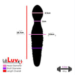 LeLuv Glass Wand Dildo Multi-color Swirled Ribs and Bulb Head