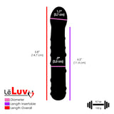 Glass Mini Dildo with Pointed Curved Tip & Blue Dots
