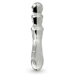 Glass Dildo with Ribbed Straight Shaft and Round Tip