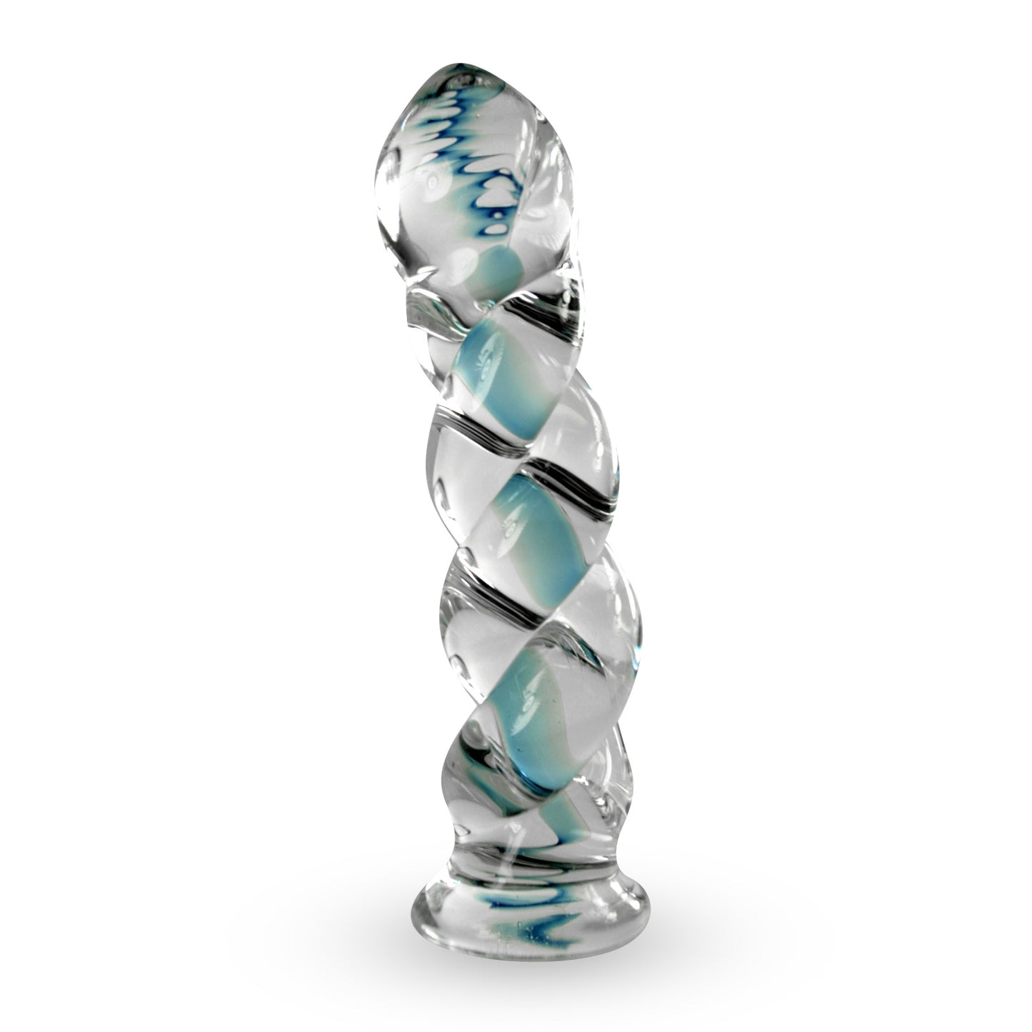 Twisted strips CLEAR with blue in the middle