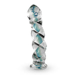 Twisted strips CLEAR with blue in the middle