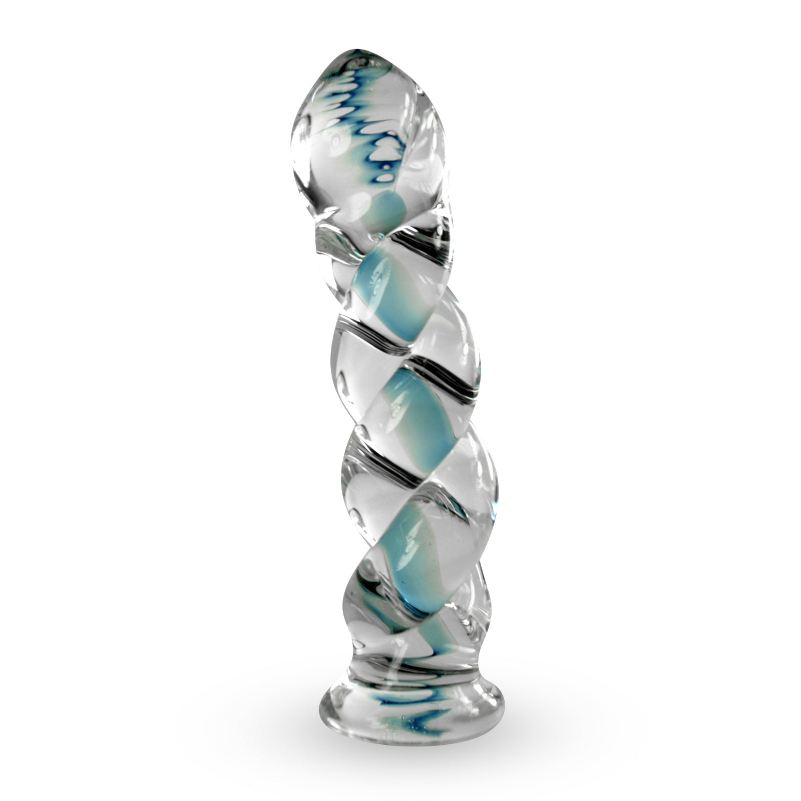 Twisted strips CLEAR with blue in the middle