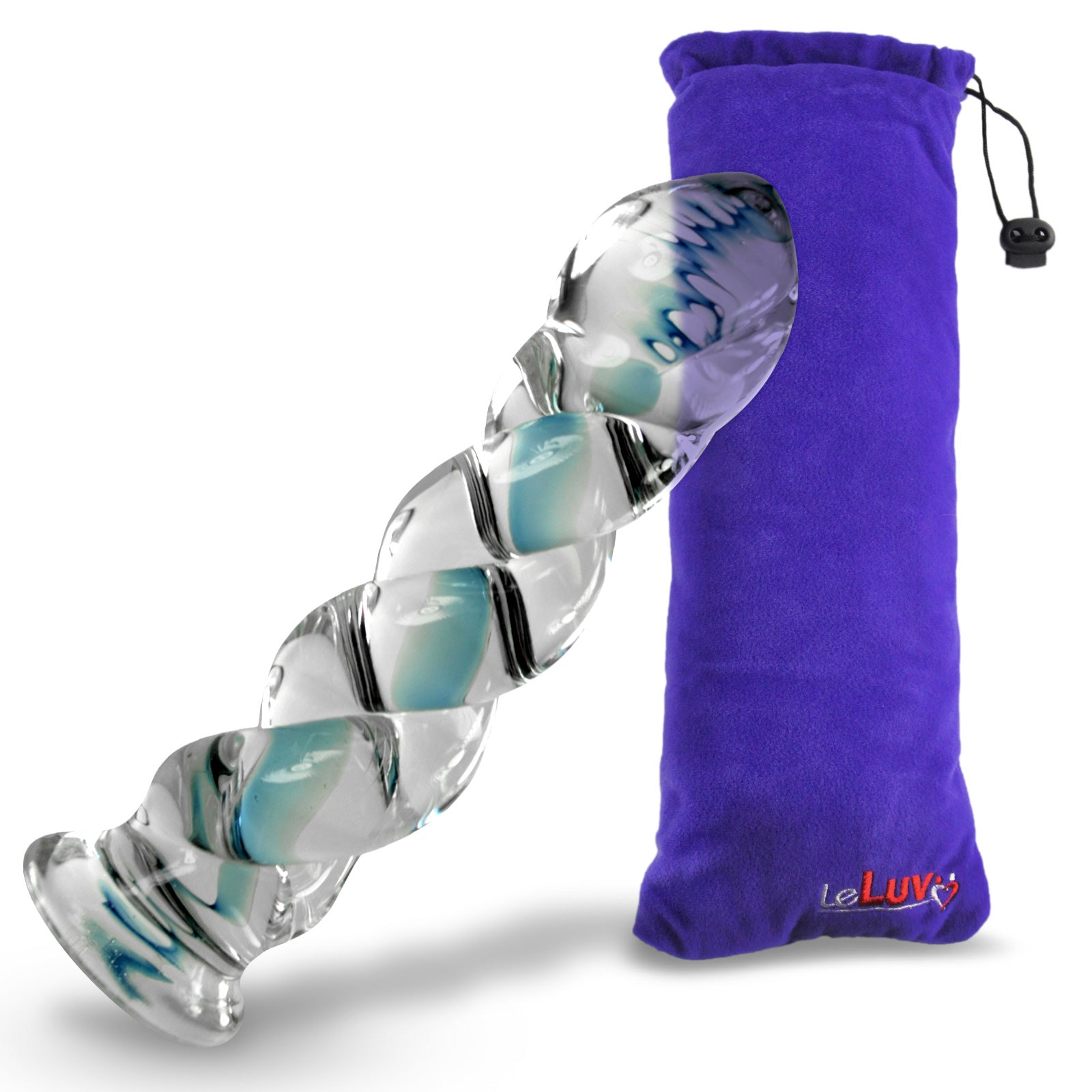 Twisted strips CLEAR with blue in the middle