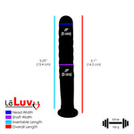 LeLuv Rounded Tip Blue Swirls Straight Shaft Flat Base Mini Dildo