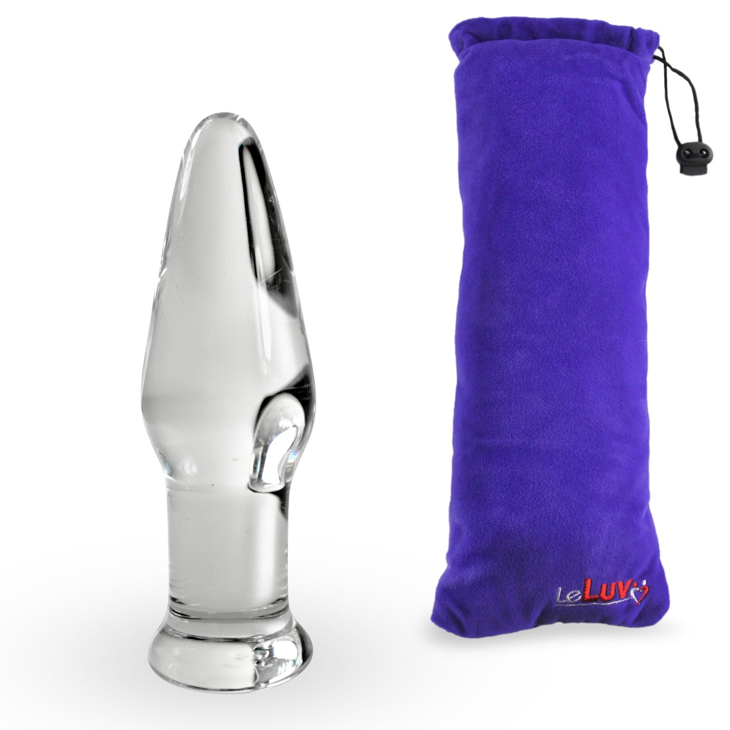 LeLuv Pointed Glass Butt Plug with a 1 Inch shaft and Flat Base