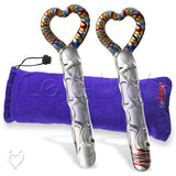 Glass INNER LOVE Textured Heart Shaped Handle Dildo