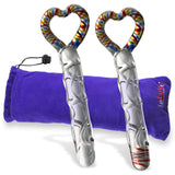 Glass INNER LOVE Textured Heart Shaped Handle Dildo