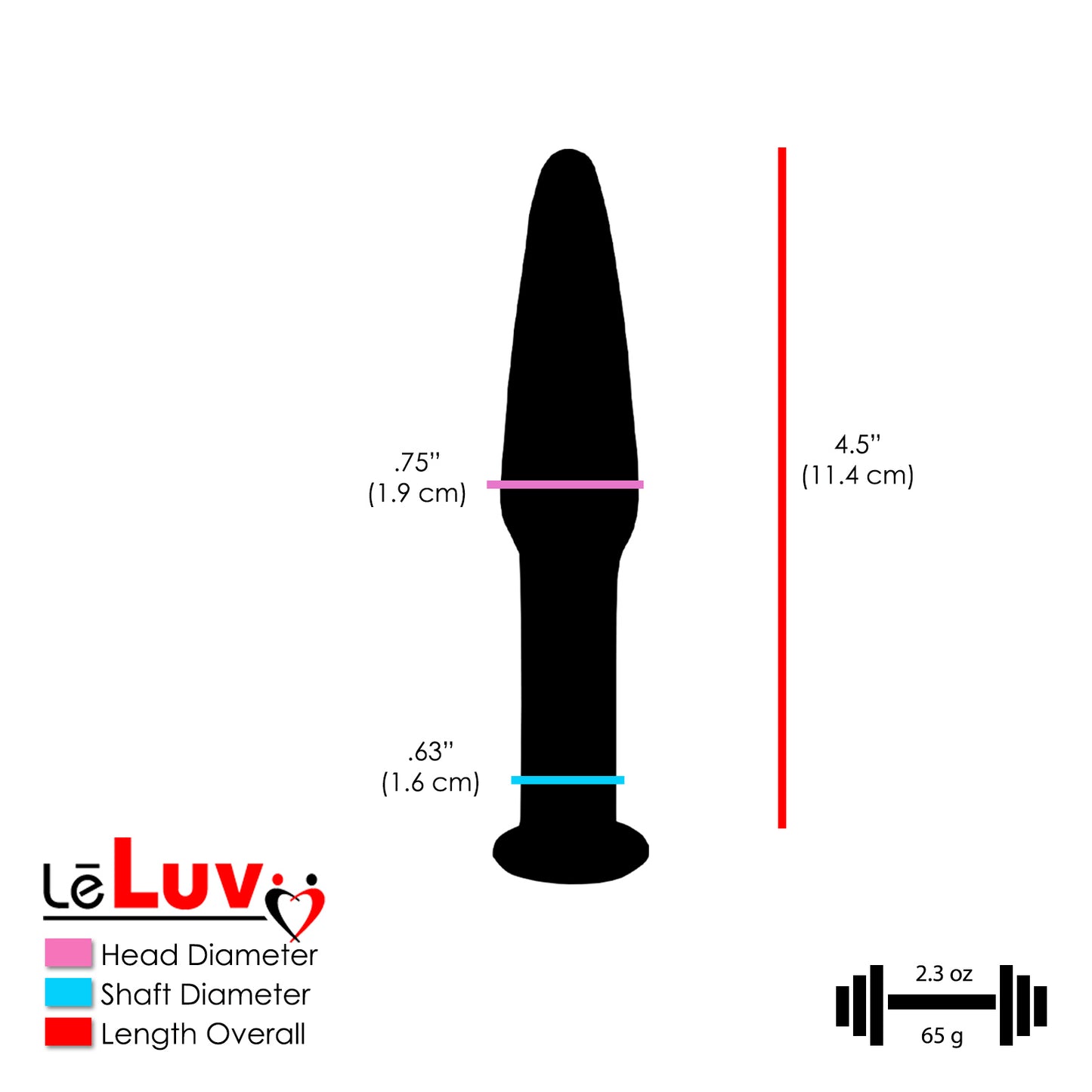 Glass Slim Anal Toy Butt Plug Flat Base