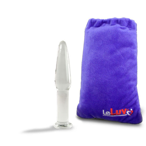 Glass Slim Anal Toy Butt Plug Flat Base