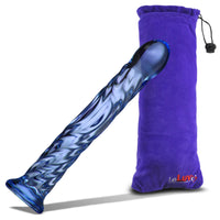 LeLuv Glass Hypnotic Twist Deluxe Curved G-Spot Wand Dildo