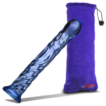 LeLuv Glass Hypnotic Twist Deluxe Curved G-Spot Wand Dildo