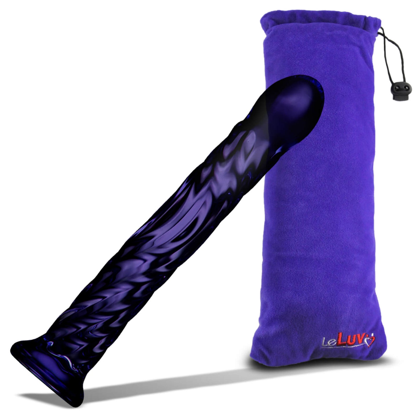 LeLuv Glass Hypnotic Twist Deluxe Curved G-Spot Wand Dildo