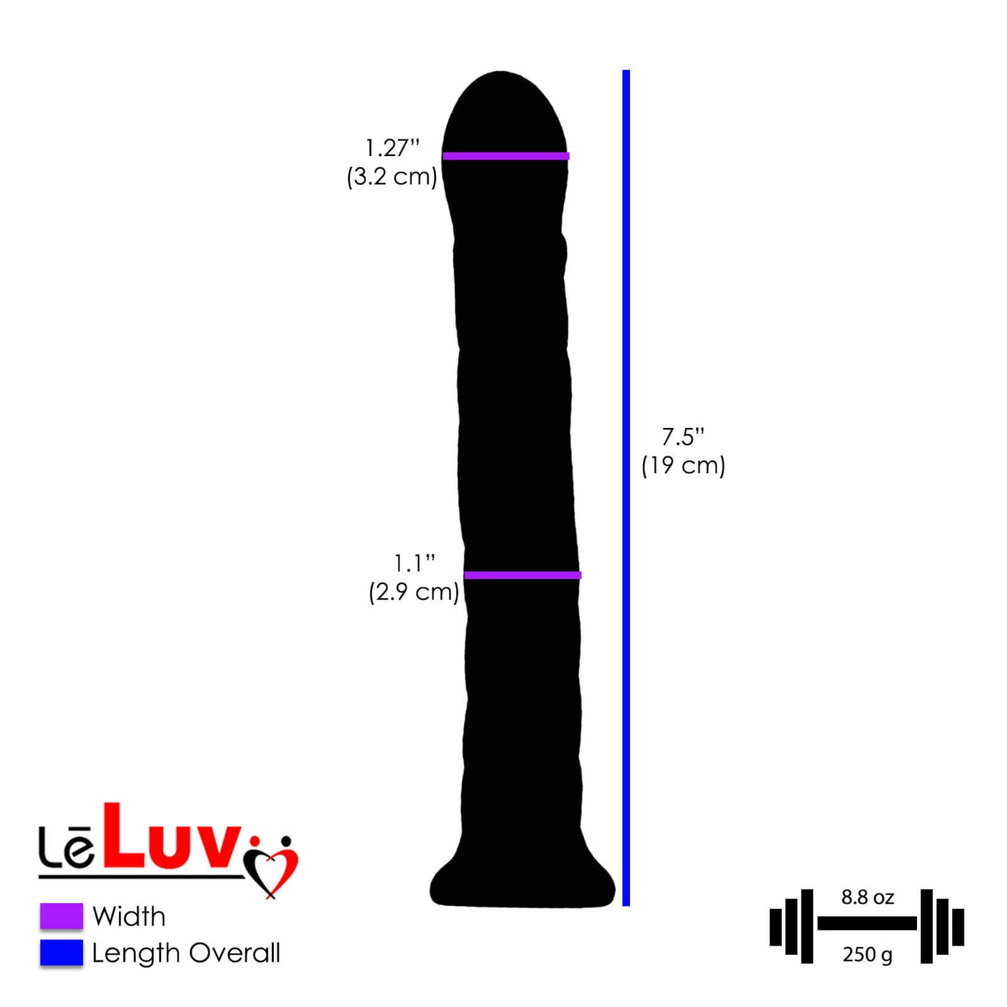 LeLuv Glass Hypnotic Twist Deluxe Curved G-Spot Wand Dildo