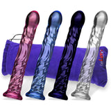 Glass Hypnotic Twist Deluxe Curved G-Spot Wand Dildo