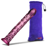 LeLuv Glass Hypnotic Twist Deluxe Curved G-Spot Wand Dildo