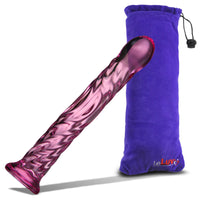 LeLuv Glass Hypnotic Twist Deluxe Curved G-Spot Wand Dildo