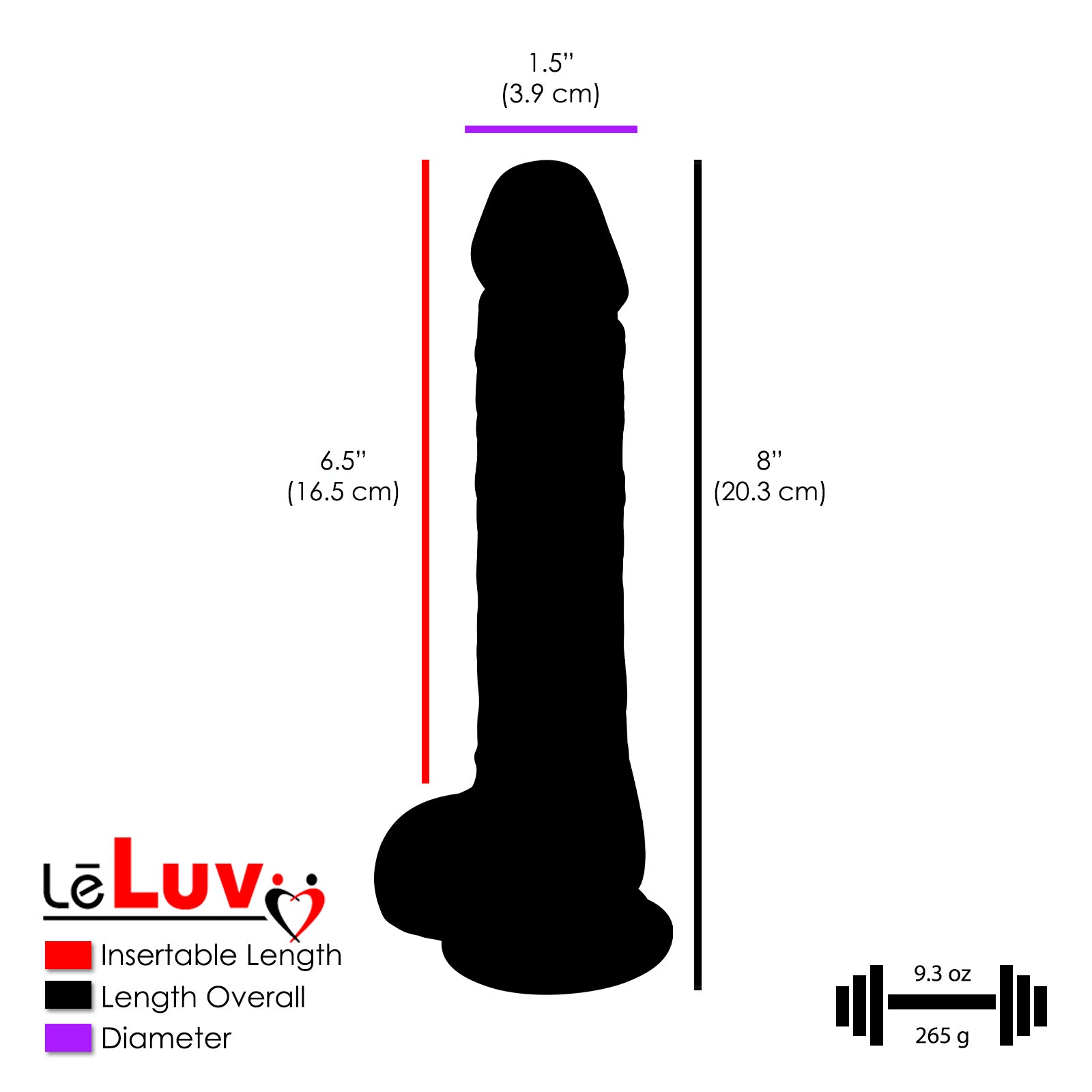 Glow In The Dark Dildo | Realistic Texture with Suction Cup | Choose Length