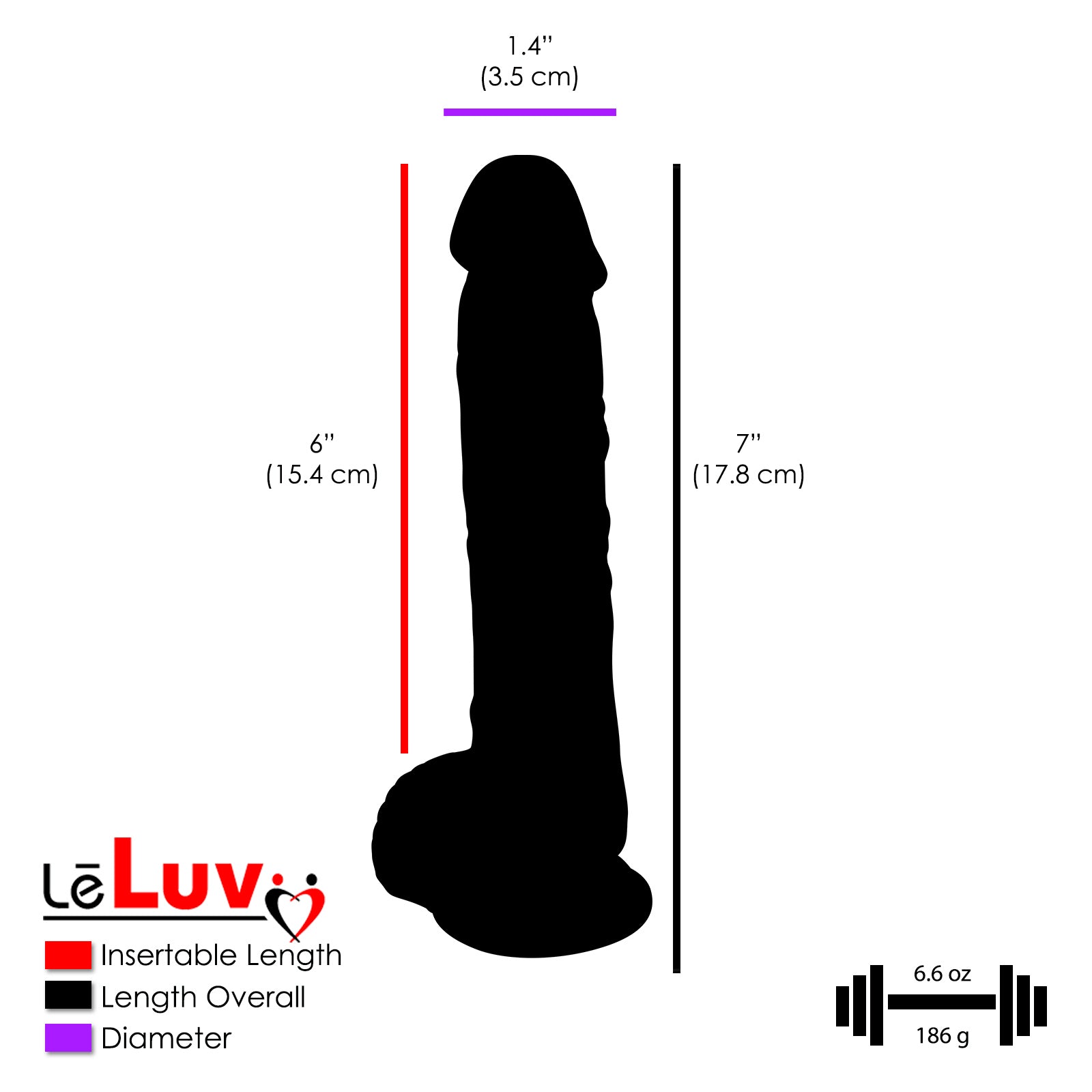 Glow In The Dark Dildo | Realistic Texture with Suction Cup | Choose Length