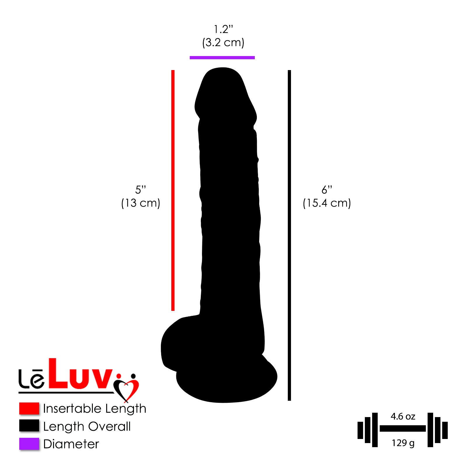 Glow In The Dark Dildo | Realistic Texture with Suction Cup | Choose Length