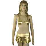 Clubwear Gold Bikini Beach Suit Vinyl Cleopatra Outfit Two Piece