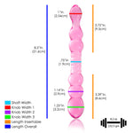 LeLuv Dildo 8.5 inch Double-Ended Glass Wand Bundle with Premium Padded Pouch