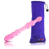 LeLuv Dildo 8.5 inch Double-Ended Glass Wand Bundle with Premium Padded Pouch