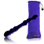 LeLuv Dildo 8.5 inch Double-Ended Glass Wand Bundle with Premium Padded Pouch