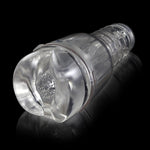 Male Masturbator Handheld Realistic Textured Inside in Totally Clear