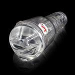 Male Masturbator Handheld Realistic Textured Inside in Totally Clear