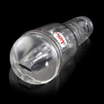 Male Masturbator Handheld Realistic Textured Inside in Totally Clear