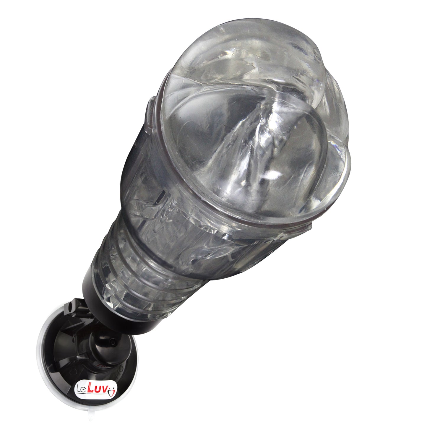 Male Masturbator Handheld Realistic Textured Inside in Totally Clear