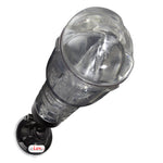 Male Masturbator Handheld Realistic Textured Inside in Totally Clear