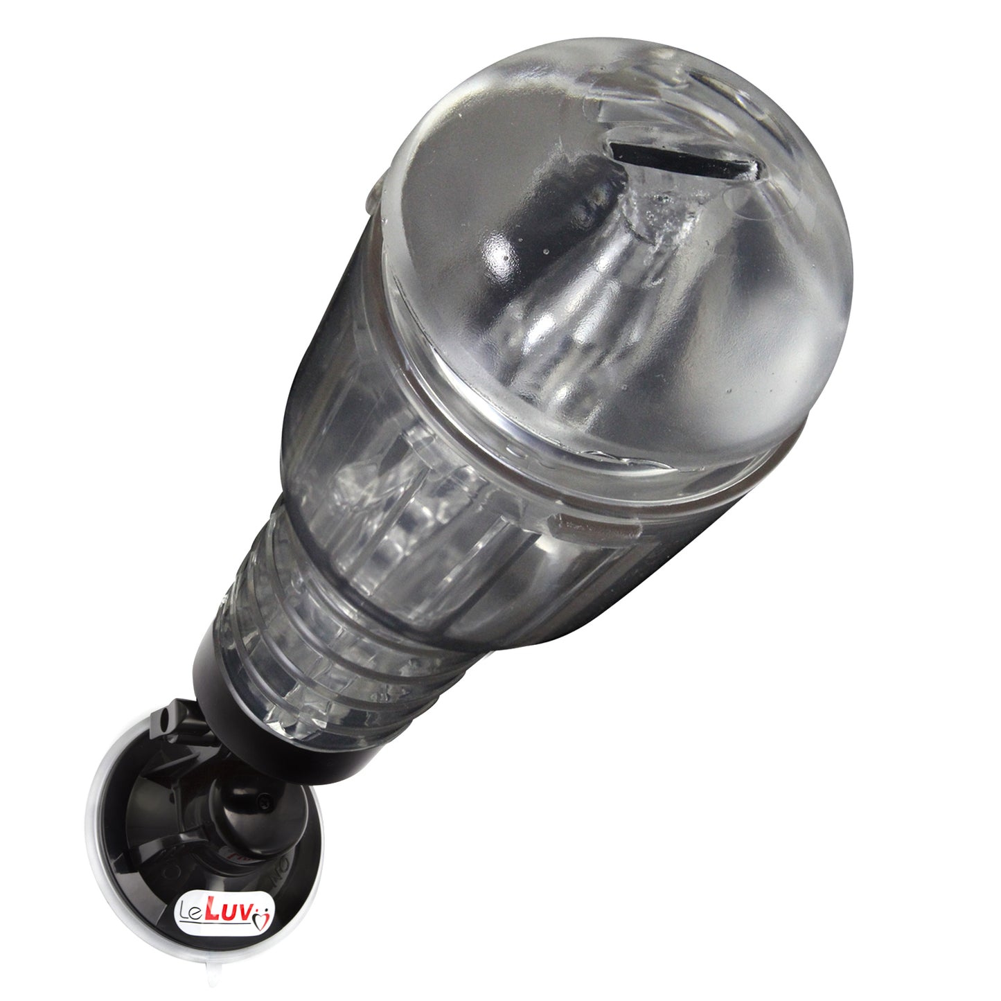 Male Masturbator Handheld Realistic Textured Inside in Totally Clear