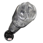 Male Masturbator Handheld Realistic Textured Inside in Totally Clear