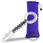 LeLuv Glass 8 Inch Helix Wand Ring Handle Dildo