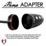 LeLuv® Adapter | iPump® Vacuum Pump Head Units -to- 1/4" Hose Quick-Disconnect Cups & Cylinders