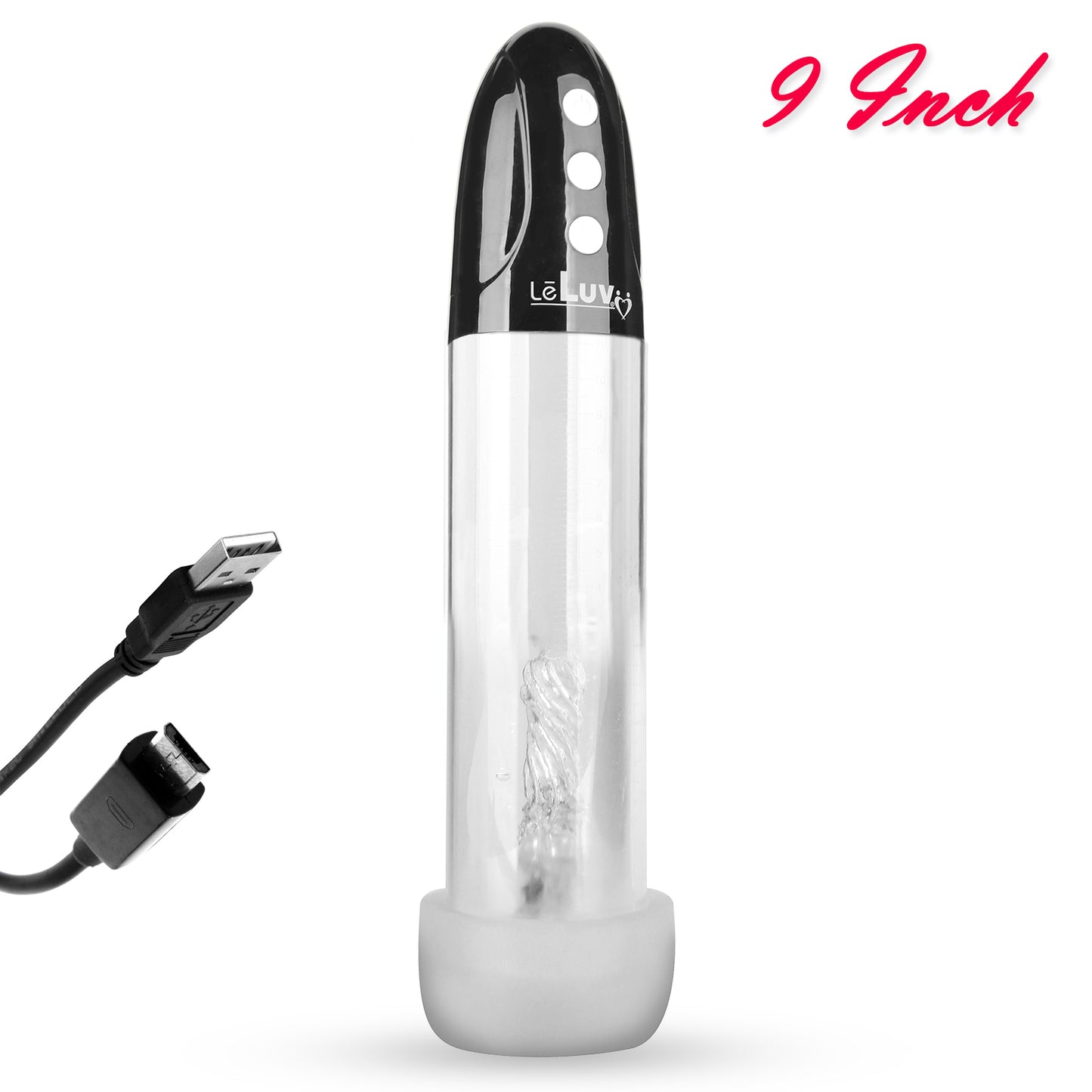 LeLuv® iPump® USB Rechargeable 3-Speed Penis Pump with TPR or Magic Sleeve™