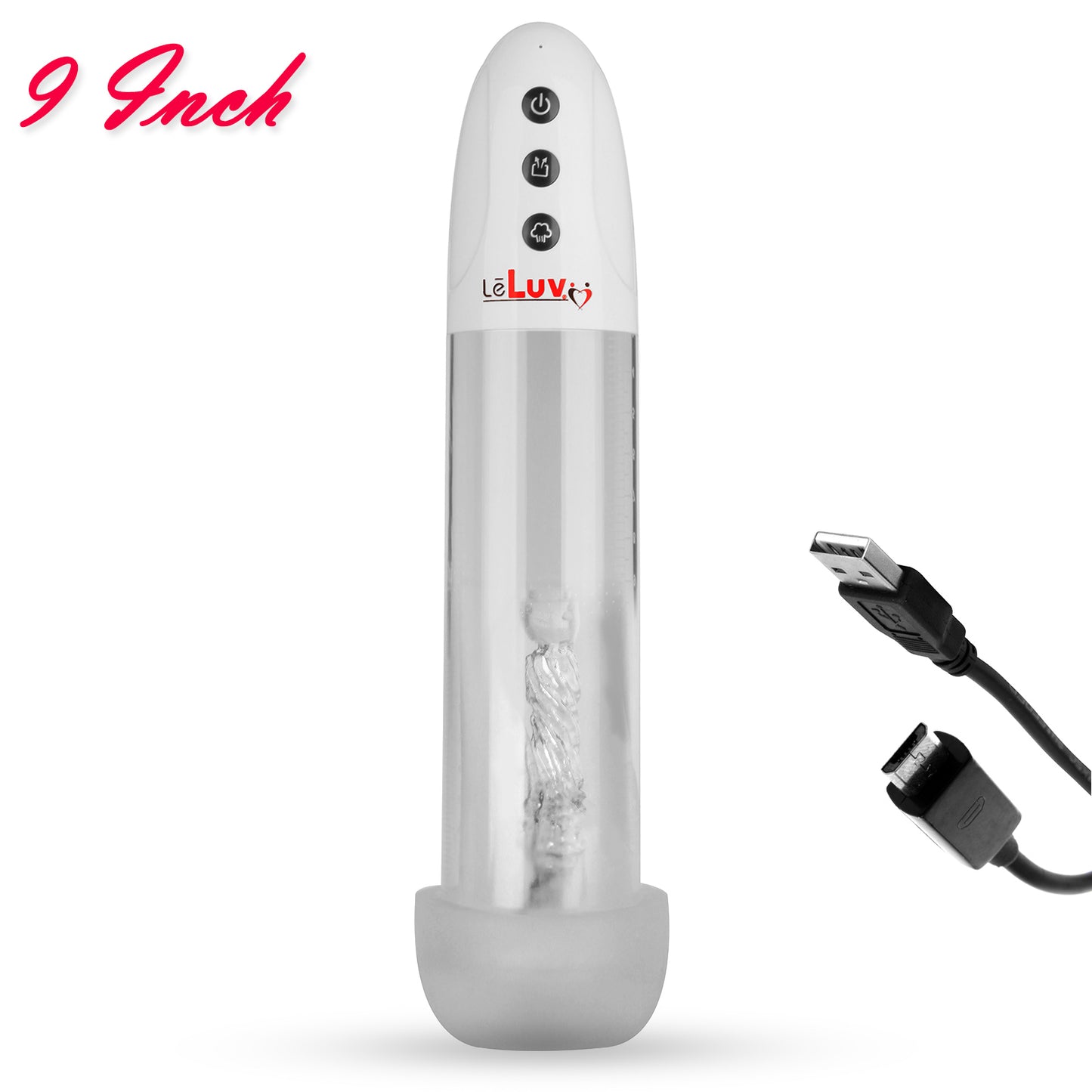 LeLuv® iPump® USB Rechargeable 3-Speed Penis Pump with TPR or Magic Sleeve™