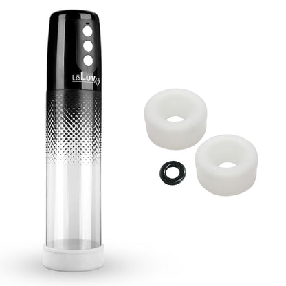LeLuv® iPump® 3-Speed Battery-Powered Penis Pump with Donut Cock Ring & 3 Premium Sleeves