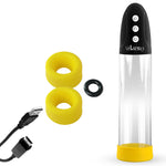 LeLuv® iPump® 3-Speed Rechargeable Penis Pump with Donut Cock Ring & 3 Premium Sleeves