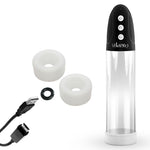 LeLuv® iPump® 3-Speed Rechargeable Penis Pump with Donut Cock Ring & 3 Premium Sleeves
