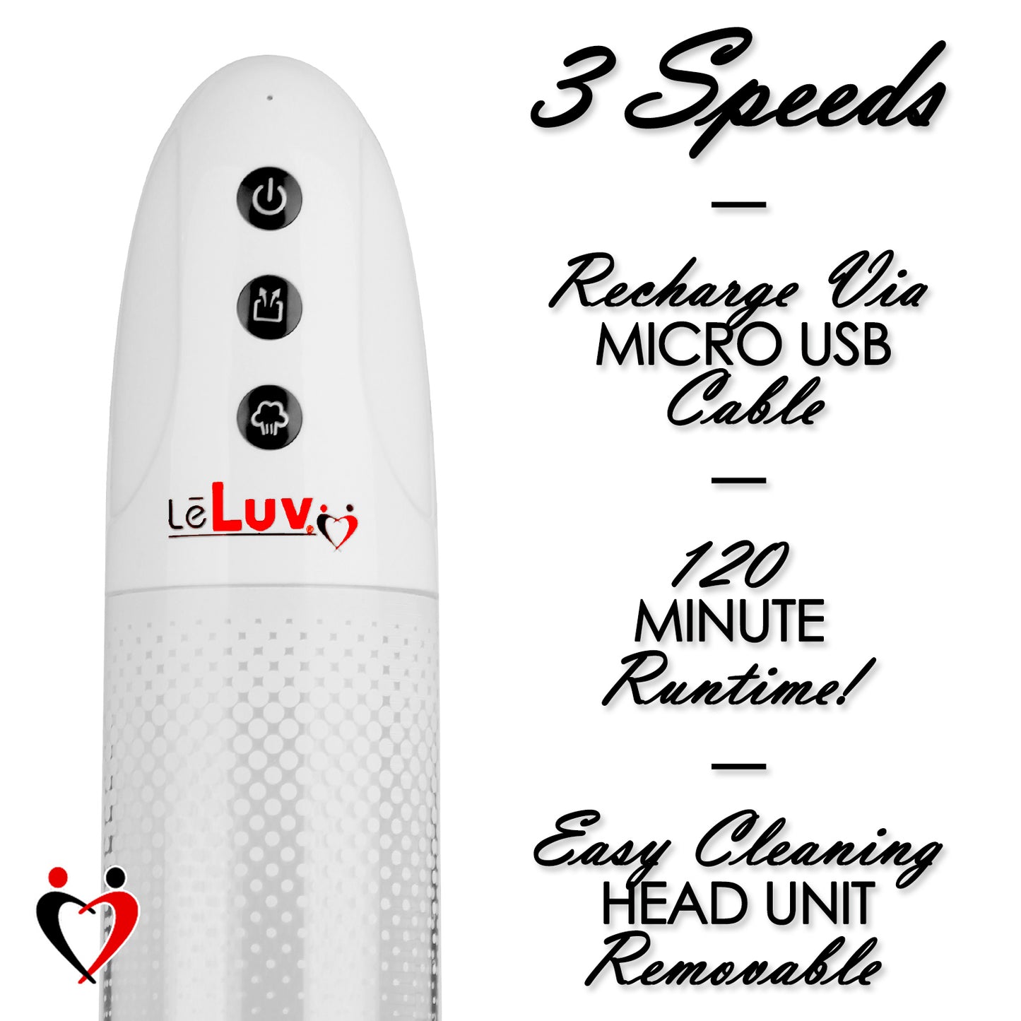 LeLuv® iPump® 3-Speed Rechargeable Penis Pump with Donut Cock Ring & 3 Premium Sleeves